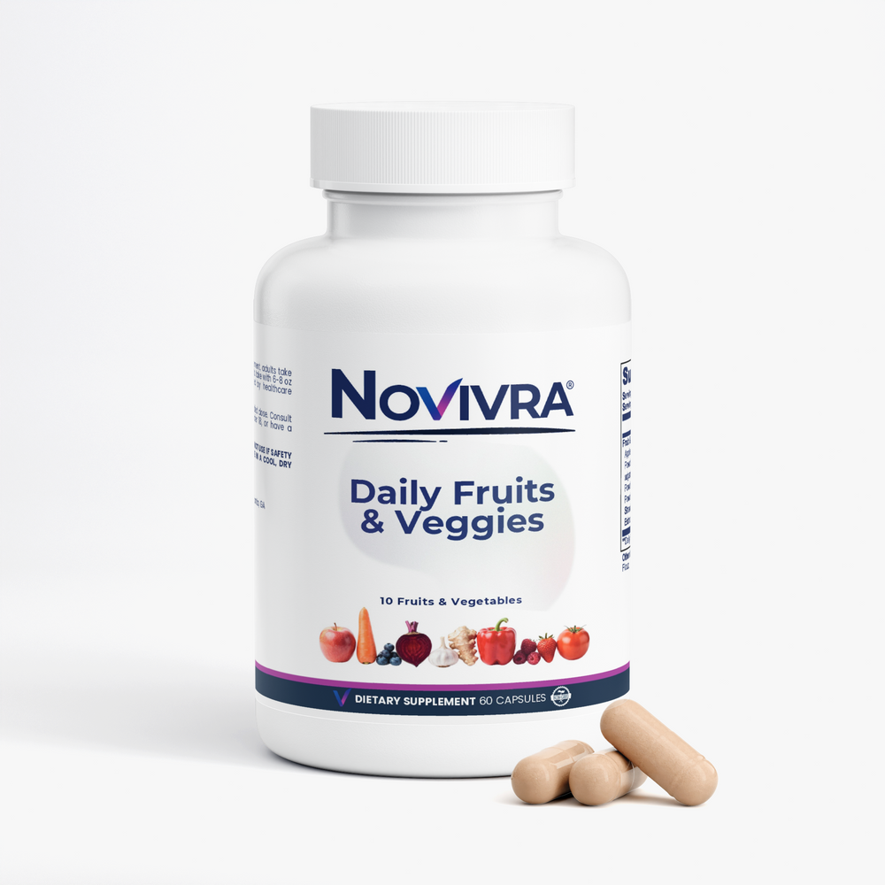Novivra Fruits Veggies Blend Daily Nutrient Antioxidant Support 60 Capsules