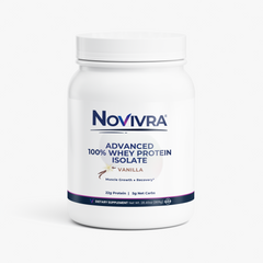 Novivra Advanced 100 Percent Whey Protein Isolate Vanilla 28.40oz Tub