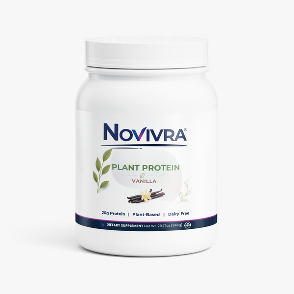 Novivra Plant Protein Powder Vanilla Vegan Dairy-Free 29.77oz Tub