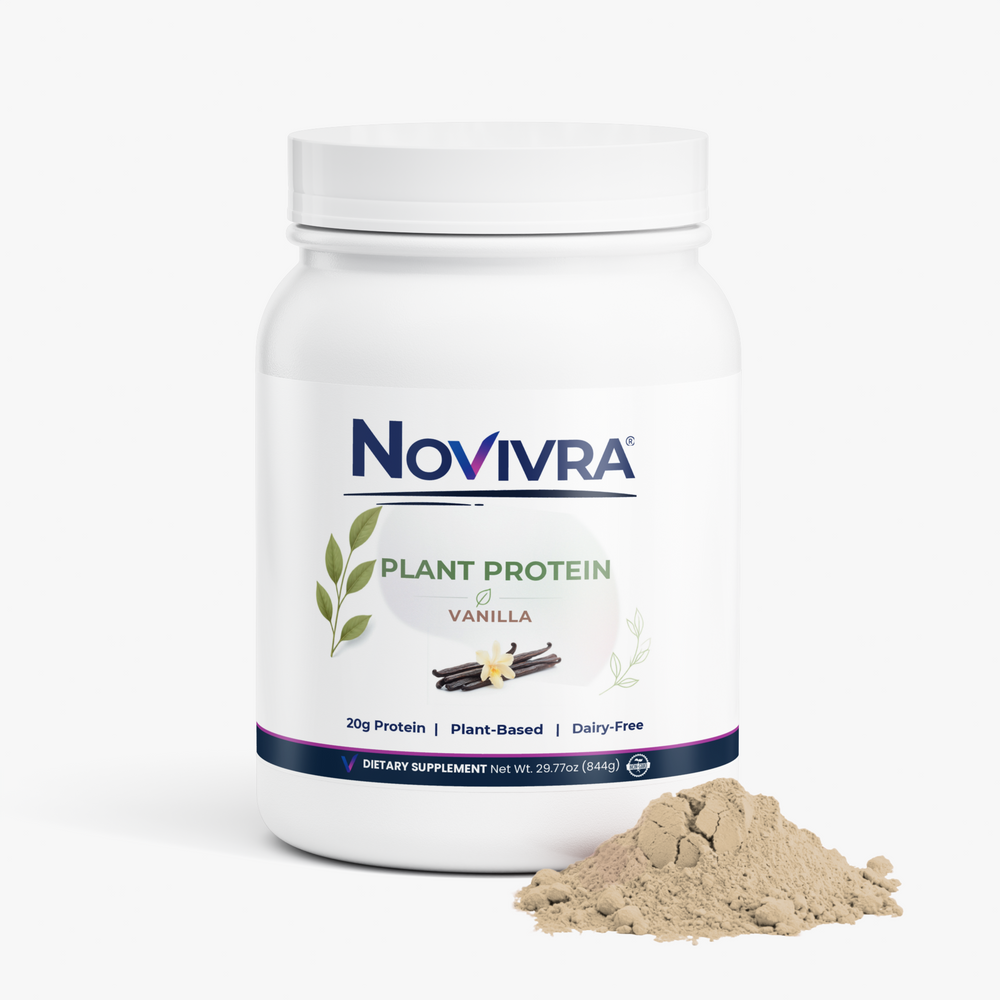 Novivra Plant Protein Powder Vanilla Vegan Dairy-Free 29.77oz Tub