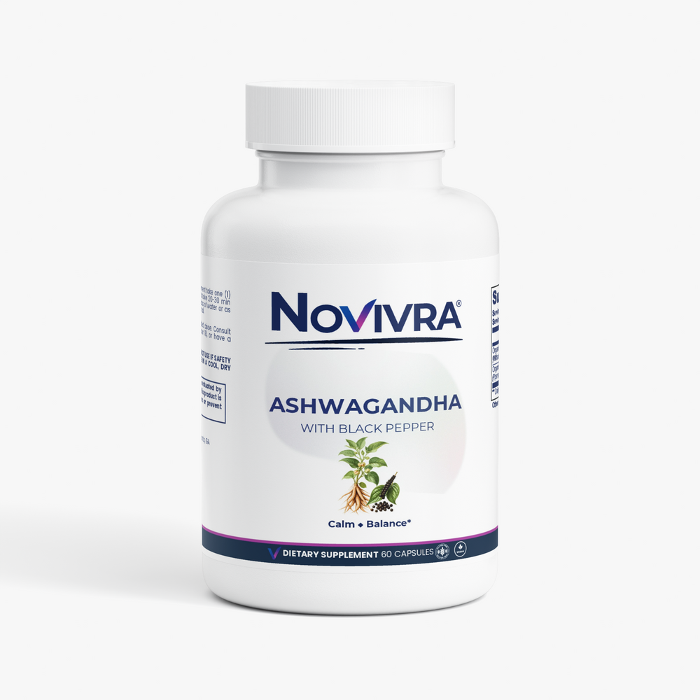 Novivra Organic Ashwagandha Daily Stress Calming Support 60 Capsules