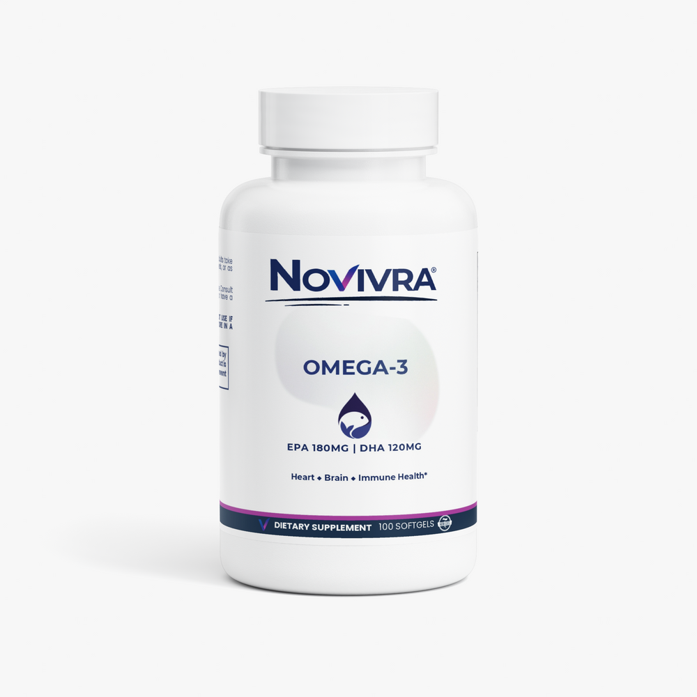 Novivra Omega 3 Fish Oil Softgels Heart Brain Support 100 Count Bottle