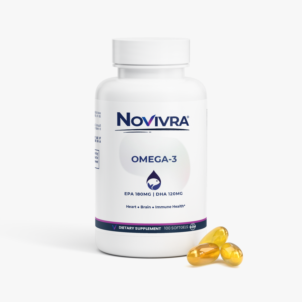 Novivra Omega 3 Fish Oil Softgels Heart Brain Support 100 Count Bottle